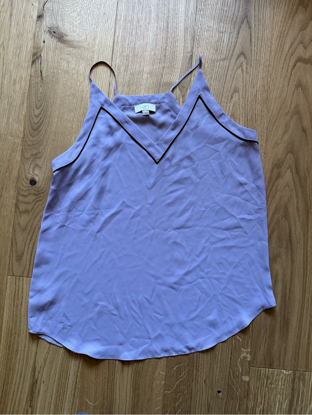BUNDLE: LOFT Lilac V-Neck Spaghetti Strap Cami and navy cardigan